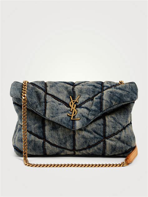 ysl toy puffer denim|YSL denim bag small.